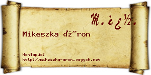 Mikeszka Áron névjegykártya